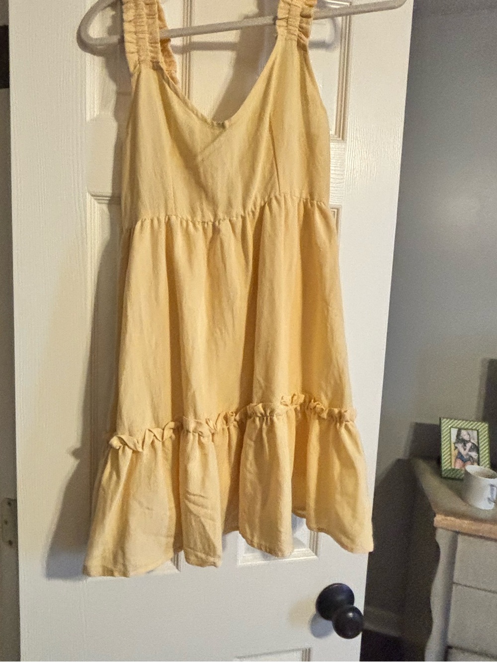 Yellow Ruffle Strap Sundress